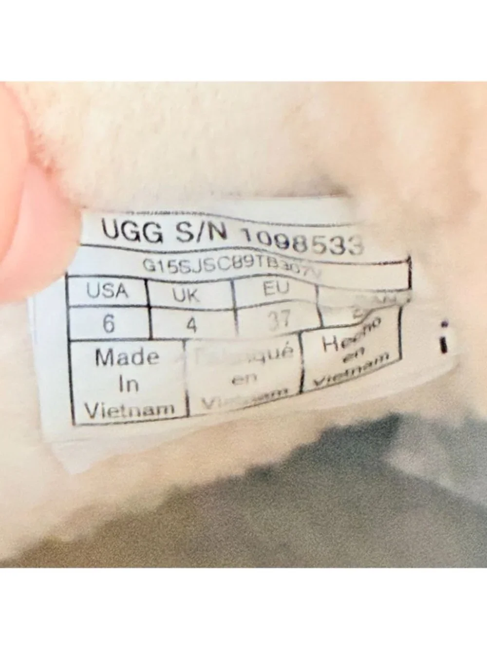 UGG Classic Mini Fluff Quilted Boot Womens 6 Tan Cream Pull On Casual